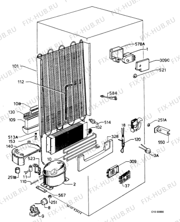 Взрыв-схема холодильника Electrolux ER3035I - Схема узла Functional parts