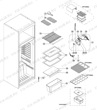 Взрыв-схема холодильника Zanussi ZRT332W - Схема узла Section 2