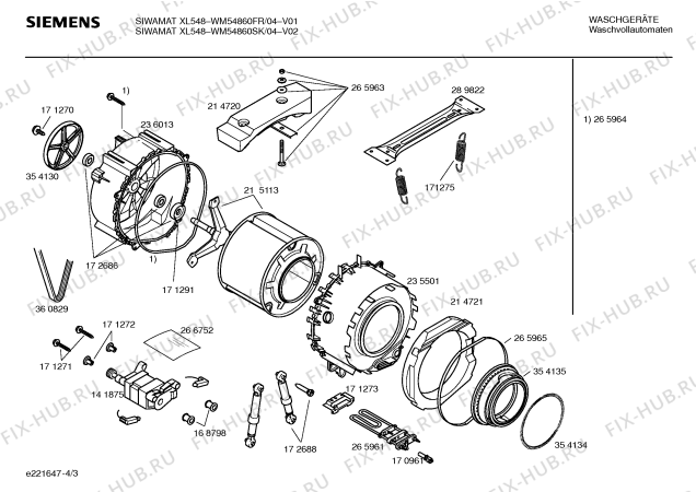 Схема №3 WM54860SK SIWAMAT XL548 с изображением Таблица программ для стиралки Siemens 00527415