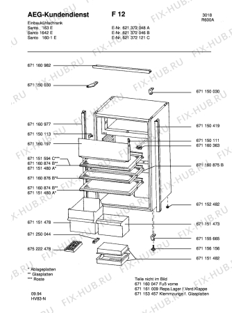 Взрыв-схема холодильника Aeg SAN1642-1 E - Схема узла Housing 001