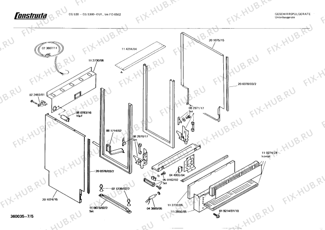 Взрыв-схема посудомоечной машины Constructa CG5300 - Схема узла 05