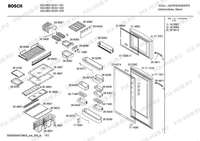 Взрыв-схема холодильника Bosch KSU3621IE - Схема узла 02