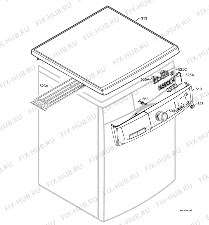 Взрыв-схема стиральной машины Zanussi ZWF14070W1 - Схема узла Command panel 037