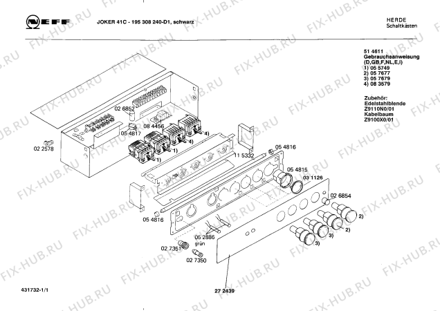 Схема №1 E1150G1 JOKER 50 C с изображением Энергорегулятор для плиты (духовки) Bosch 00055749
