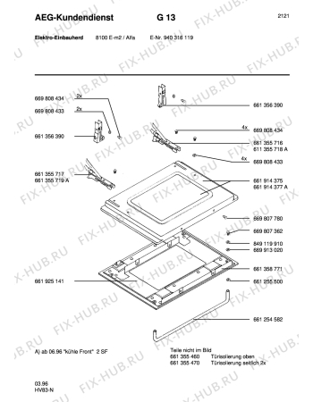 Взрыв-схема плиты (духовки) Aeg 8100E-M A - Схема узла Section2