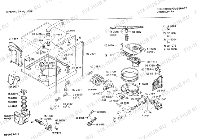 Схема №2 0730302707 GS24/1 с изображением Панель для посудомоечной машины Bosch 00118296