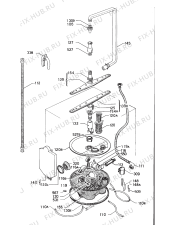 Взрыв-схема посудомоечной машины Faure LVO102W - Схема узла Hydraulic System 272