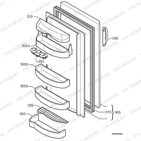 Взрыв-схема холодильника Marijnen CM2735C - Схема узла Door 003