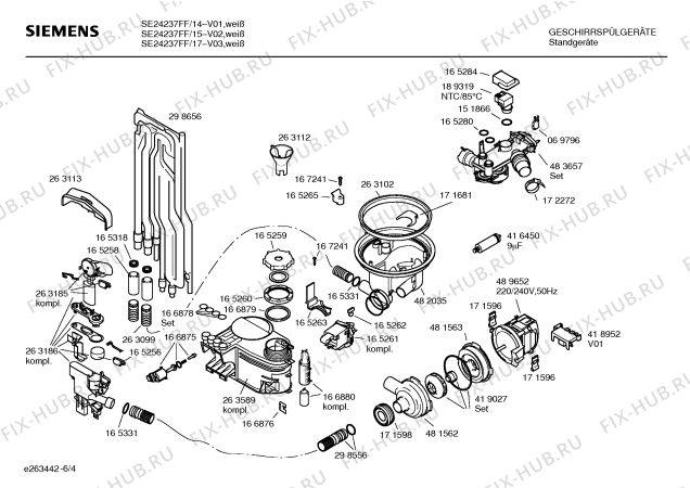 Схема №2 SE24237FF с изображением Инструкция по эксплуатации для посудомойки Siemens 00580702