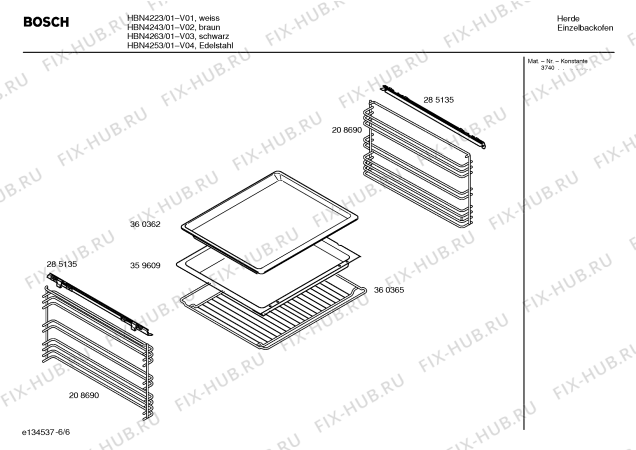 Схема №4 HBN4263 с изображением Панель управления для плиты (духовки) Bosch 00369825