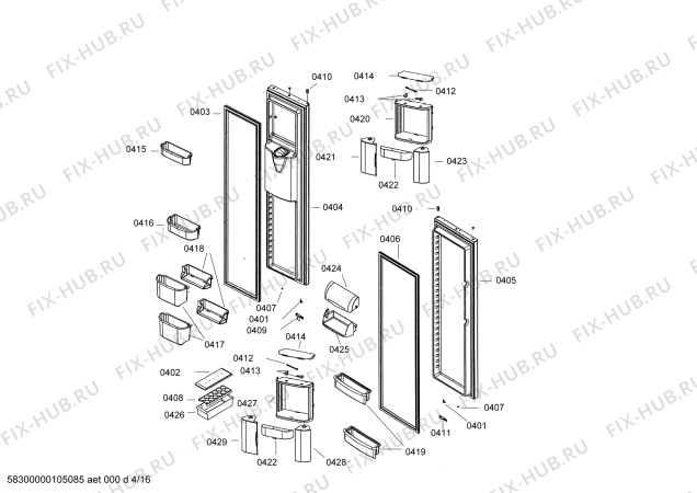 Взрыв-схема холодильника Gaggenau SK535261 - Схема узла 05