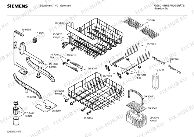 Взрыв-схема посудомоечной машины Siemens SE25561 - Схема узла 06