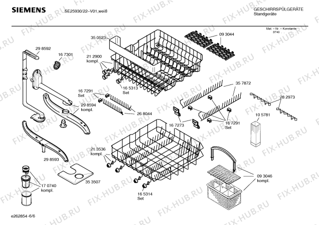 Взрыв-схема посудомоечной машины Siemens SE25930 family - Схема узла 06