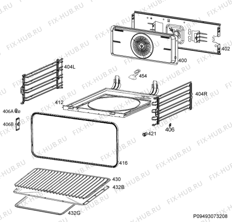 Взрыв-схема плиты (духовки) Ikea SMAKSAK 40411896 - Схема узла Oven