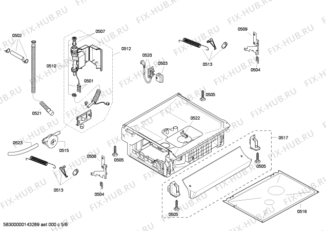 Взрыв-схема посудомоечной машины Bosch SGS46E62EU - Схема узла 05