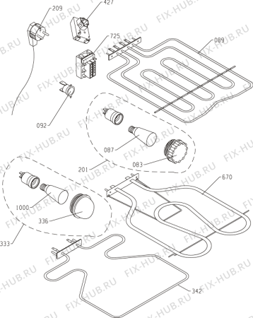 Схема №4 BLG5055W (290862, K51E1-V4VD) с изображением Кнопка (ручка регулировки) для плиты (духовки) Gorenje 376029
