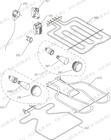 Взрыв-схема плиты (духовки) Gorenje EC235W (266668, E51T1-E4) - Схема узла 06