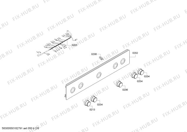 Схема №1 3CGB462BS с изображением Панель управления для плиты (духовки) Bosch 00744370