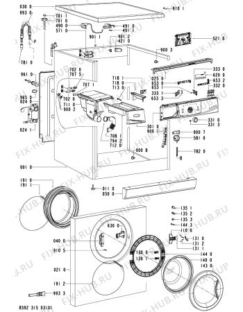 Схема №1 AWO 5145 с изображением Декоративная панель для стиралки Whirlpool 481245216846