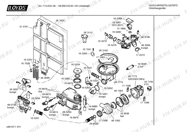 Взрыв-схема посудомоечной машины Lloyds SE3NCH2 Art.: 715/252-06 - Схема узла 04