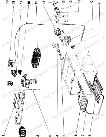 Взрыв-схема плиты (духовки) SCHOLTES FTA6 (F008771) - Схема узла