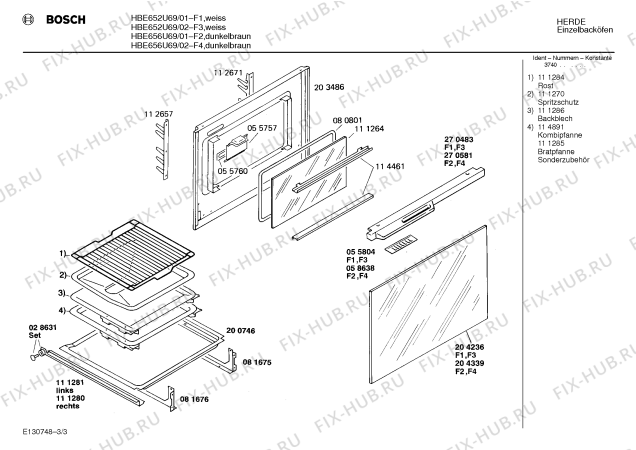 Взрыв-схема плиты (духовки) Bosch HBE656U69 - Схема узла 03