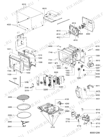 Схема №1 FT 370 WH с изображением Модуль (плата) управления для микроволновки Whirlpool 482000008050