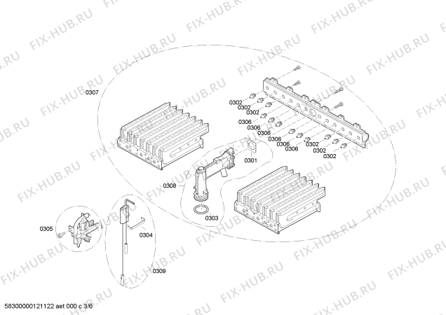 Схема №3 DT03056 с изображением Корпус для электроводонагревателя Siemens 00478017