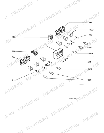 Взрыв-схема плиты (духовки) Aeg Electrolux E4105-7-M - Схема узла Functional parts