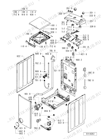 Схема №2 AWV 650/M с изображением Обшивка для стиралки Whirlpool 481245213304