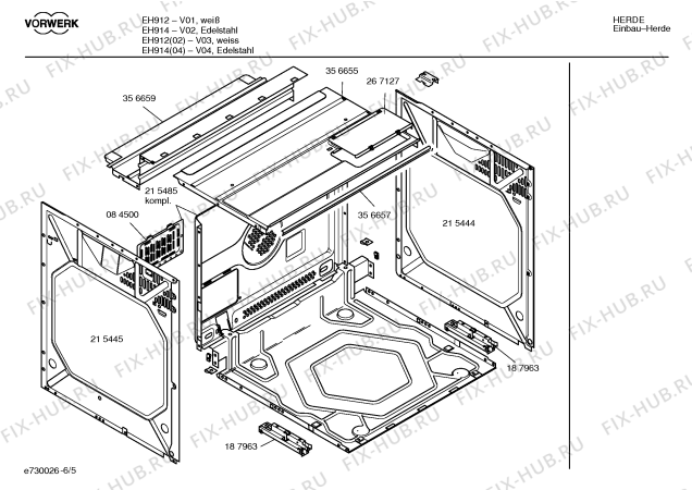 Схема №5 HE11525 с изображением Панель управления для электропечи Siemens 00362754