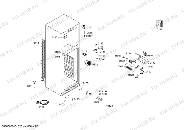 Схема №1 KDV29V04 с изображением Дверь для холодильной камеры Bosch 00246871