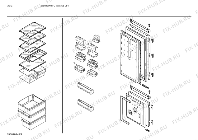 Схема №2 KI4AEY2IE 3034I с изображением Емкость для заморозки для холодильной камеры Bosch 00209537