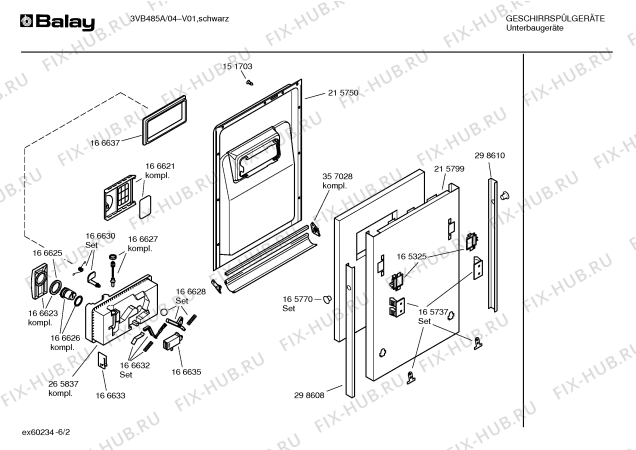 Схема №1 3VB485A с изображением Инструкция по эксплуатации для посудомоечной машины Bosch 00529087