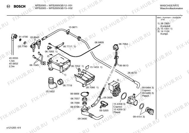 Схема №3 WFB1605GB с изображением Инструкция по эксплуатации для стиралки Bosch 00520163