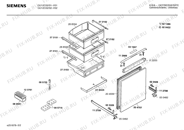 Схема №2 GU12C01 с изображением Емкость для заморозки для холодильника Siemens 00288594