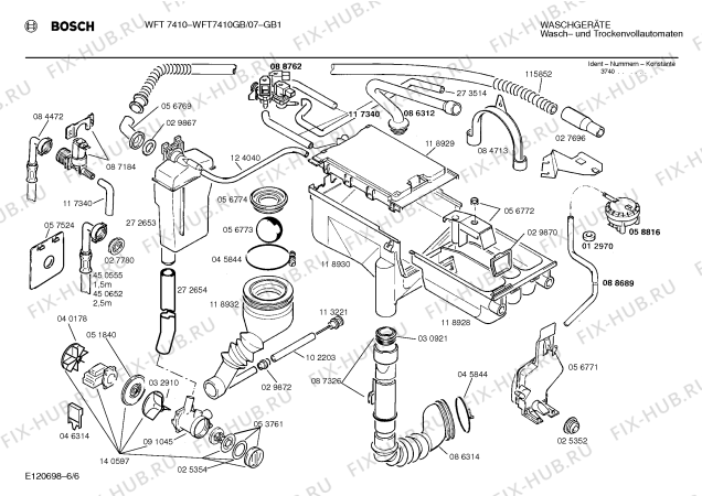 Взрыв-схема стиральной машины Bosch WFT7410GB WFT7410 - Схема узла 06