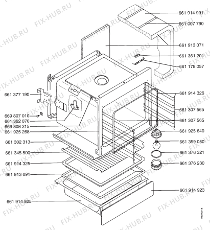 Взрыв-схема плиты (духовки) Aeg 4212V-EW - Схема узла Section 3