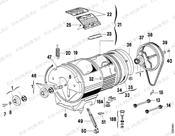 Взрыв-схема стиральной машины Faure LTI136W4 - Схема узла Boiler