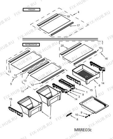 Схема №3 5WT519SFEG с изображением Втулка двери для холодильника Whirlpool 482000099606