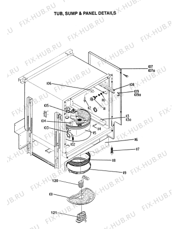 Взрыв-схема посудомоечной машины Whirlpool BF12P (F035578) - Схема узла