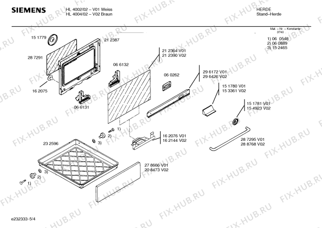 Схема №3 HL4002 с изображением Стеклокерамика для плиты (духовки) Siemens 00233026