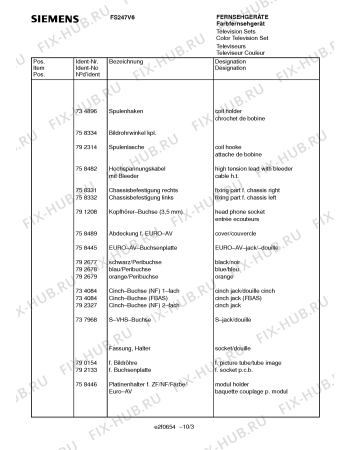 Схема №3 FS247V6 с изображением Сервисная инструкция для телевизора Siemens 00535520