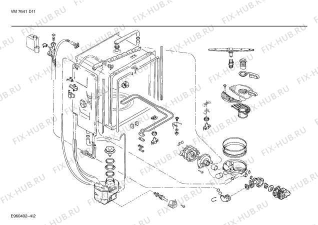 Схема №1 SMIDDB7FF VA 7641 F13 с изображением Кабель для электропосудомоечной машины Bosch 00271541