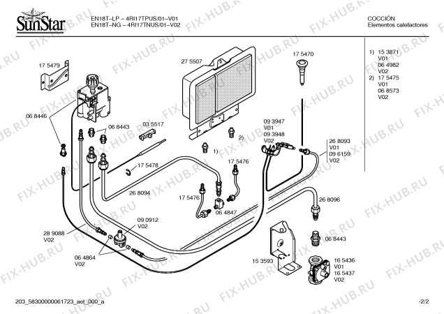 Схема №2 4RI17TNUS EN18T-NG с изображением Трубка горелки для электрообогревателя Bosch 00268094
