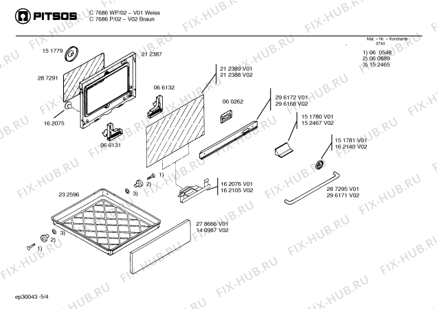 Схема №1 C7626P с изображением Стеклокерамика для плиты (духовки) Bosch 00233763