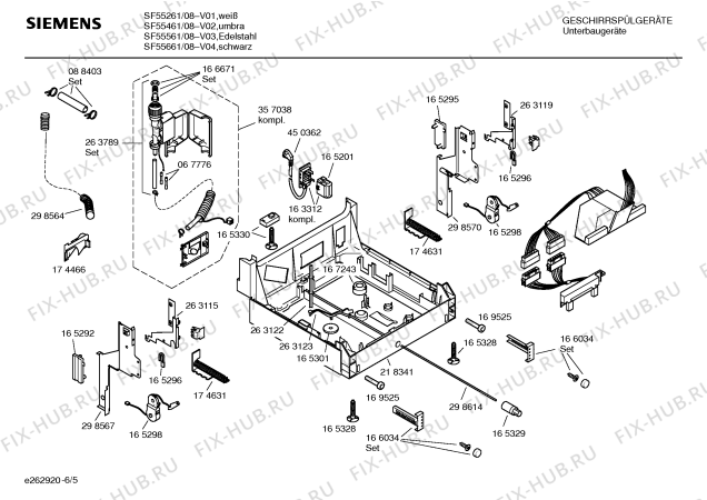 Взрыв-схема посудомоечной машины Siemens SF55661 - Схема узла 05