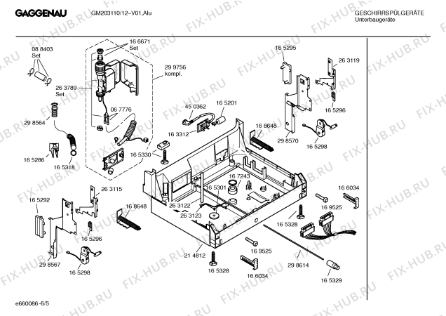 Взрыв-схема посудомоечной машины Gaggenau GM203110 - Схема узла 05