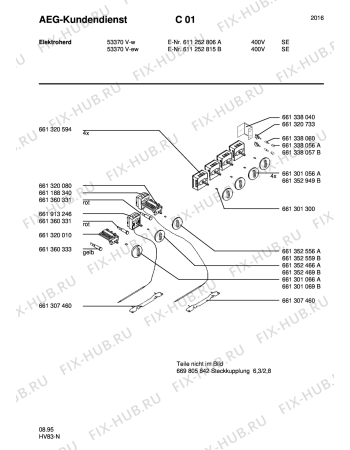 Взрыв-схема плиты (духовки) Aeg 53370V-W S 400V - Схема узла Section10