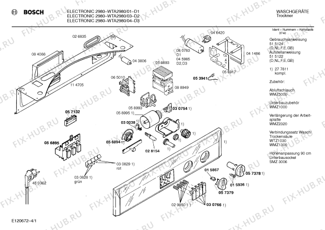 Схема №3 WTA2980 ELECTRONIC 2980 с изображением Индикатор для сушильной машины Bosch 00030828